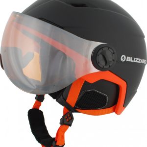 Blizzard Double Visor Ski Helmet Black Matt/Neon Orange Mirror