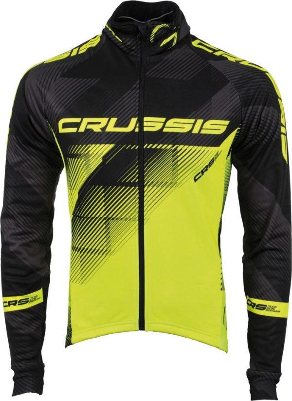 Crussis csw-040 cyklistická bunda pánská černá/žlutá fluo